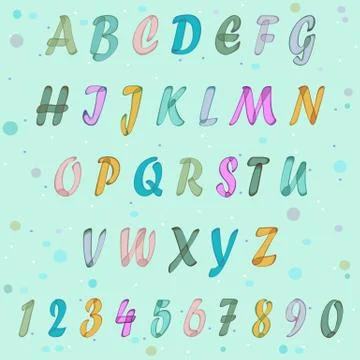 Watercolor Alphabet Stock Illustration
