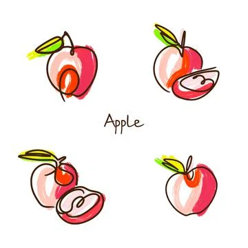 Watercolor apple. Stock Illustration