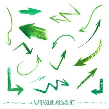 Watercolor arrows set Stock Illustration