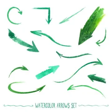 Watercolor arrows set 스톡 일러스트