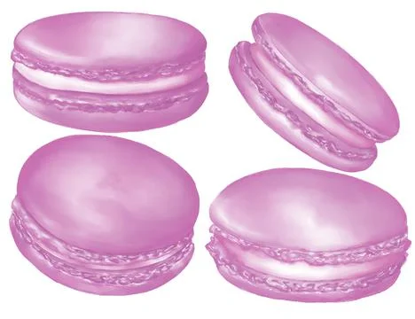 Watercolor assorted macaroons, macarons mix clipart, dessert illustration Stock Illustration