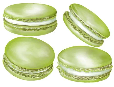Watercolor assorted macaroons, macarons mix clipart, dessert illustration Stock Illustration
