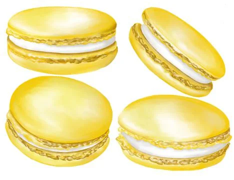 Watercolor assorted macaroons, macarons mix clipart, dessert illustration Stock Illustration