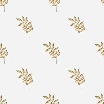 Watercolor autumn leaf pattern for textile and wrapping paper designs Stock Illustration