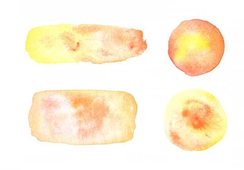 Watercolor autumn texture stroke with white background. Orange and yellow Illustrazione stock