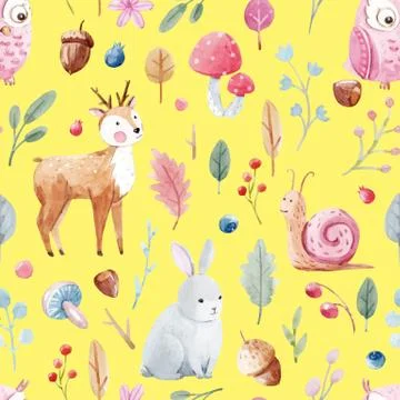 Watercolor baby vector pattern Illustrazione stock