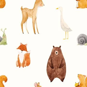 Watercolor baby vector pattern Illustrazione stock