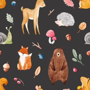 Watercolor baby vector pattern 스톡 일러스트