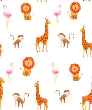 Watercolor baby vector pattern Illustrazione stock