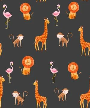 Watercolor baby vector pattern イラスト素材