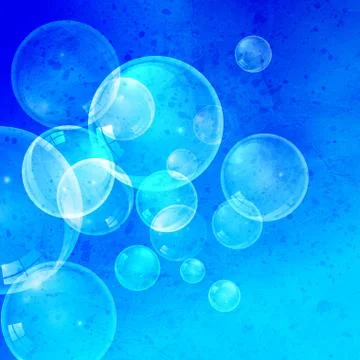 Watercolor background with bubbles Stock Illustration