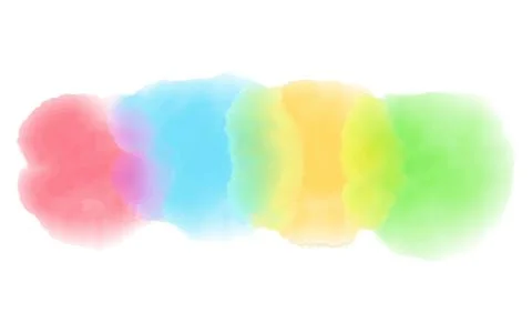 Watercolor background, four basic colors that blend (red, blue, yellow, green) イラスト素材