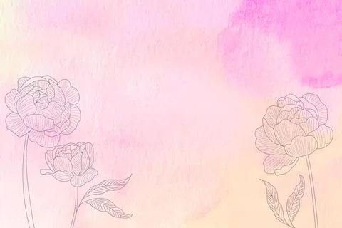 Watercolor background with hand drawn elements Stock Illustration