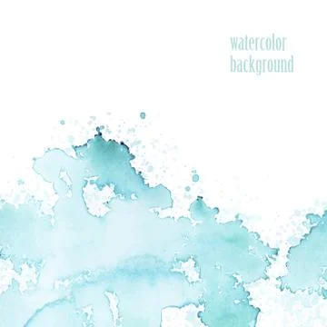 Watercolor background for layout. Vector blue splashes. eps 10 Stock Illustration