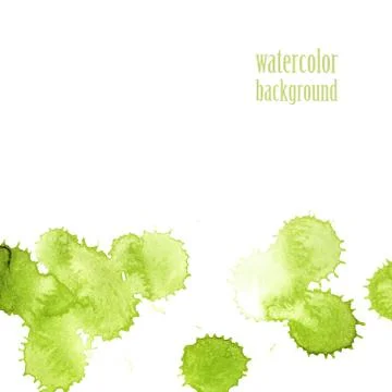 Watercolor background for layout. Vector green drops. eps 10 Stock Illustration