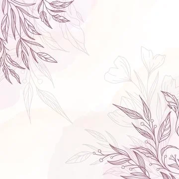 Watercolor background with plants Stock Illustration