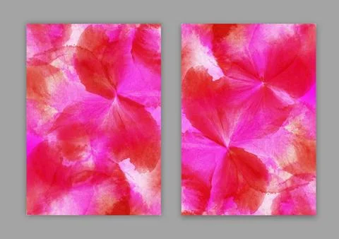Watercolor background template collection. Abstract watercolor in red pink Stock Illustration
