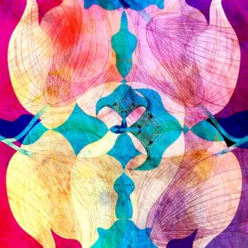 Watercolor background with vegetative elements Stock Illustration