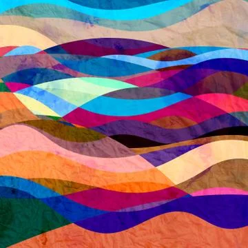 Watercolor background with waves Stock Illustration