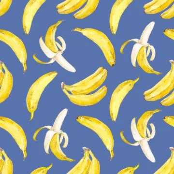 Watercolor banana pattern Stock Illustration