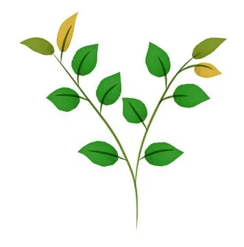 Watercolor birch twig Stock Illustration
