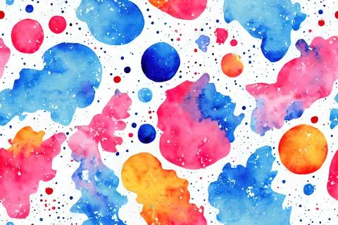 Watercolor blots seamless pattern. Colored Spray Texture Stock Illustration