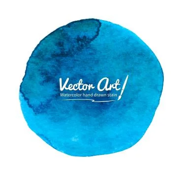 Watercolor blue circle Stock Illustration