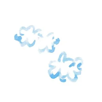 Watercolor blue clouds vector hand paint texture, abstract isolated on white  Stock Illustration