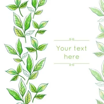 Watercolor border frame Stock Illustration