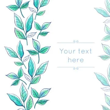 Watercolor border frame Stock Illustration