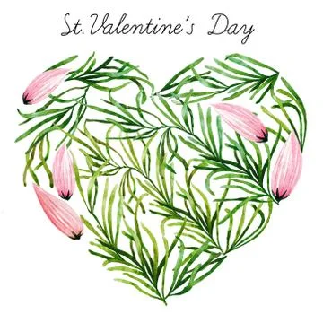 Watercolor botanical elements Foto stock