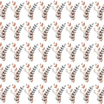 Watercolor Botanical Seamless Pattern Stock Illustration