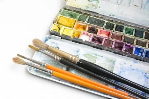 Watercolor box Stock Photos