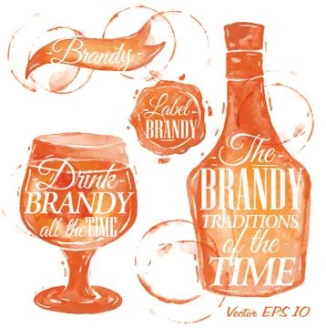 Watercolor brandy 스톡 일러스트