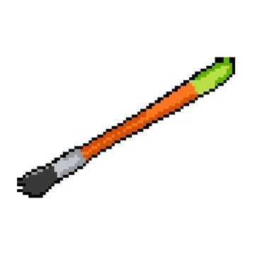 Watercolor brush paint tool pixel art vector illustration Ilustração Stock