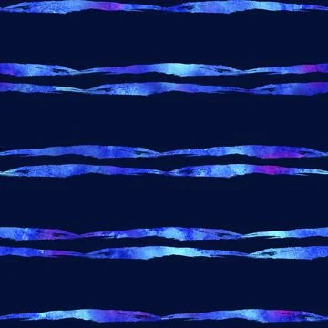Watercolor Brush Stripes Seamless Pattern Hand Painted Grange Geometric Design Stock Illustration