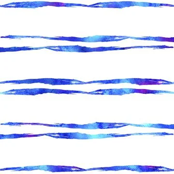 Watercolor Brush Stripes Seamless Pattern Hand Painted Grange Geometric Design Stock Illustration