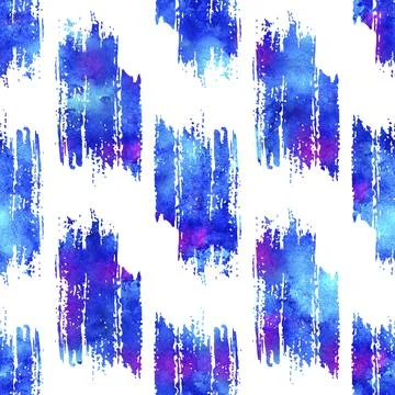 Watercolor Brush Stripes Seamless Pattern Hand Painted Grange Geometric Design Illustrazione stock