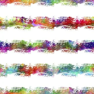 Watercolor Brush Stripes Seamless Pattern Grange Geometric Design in Rainbow Stock Illustration