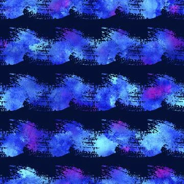 Watercolor Brush Stripes Seamless Pattern Hand Painted Grange Geometric Design Stock Illustration