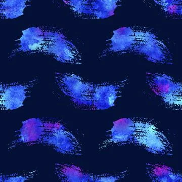 Watercolor Brush Stripes Seamless Pattern Hand Painted Grange Geometric Design Illustrazione stock