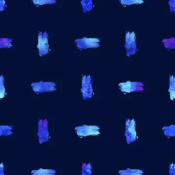 Watercolor Brush Stripes Seamless Pattern Hand Painted Grange Geometric Design Stock Illustration