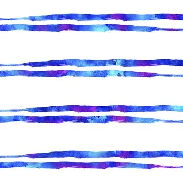 Watercolor Brush Stripes Seamless Pattern Hand Painted Grange Geometric Design Stock Illustration