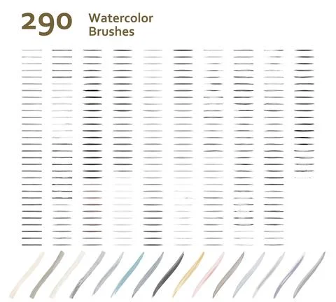 Watercolor Brushes 스톡 일러스트