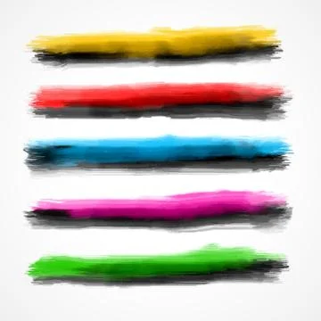 Watercolor brushes set of five Stock Illustration