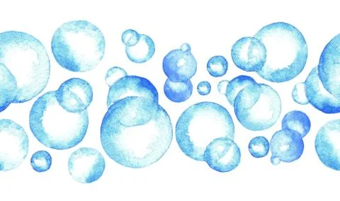 Watercolor bubble seamless pattern Stock Illustration