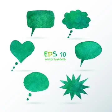 Watercolor bubble talks Stock Illustration