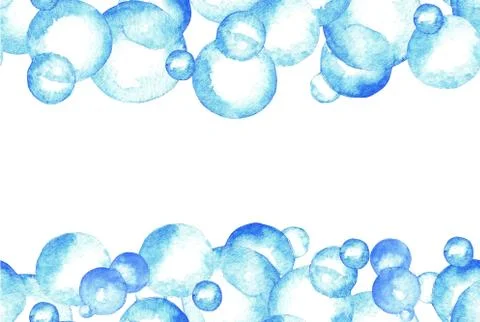 Watercolor bubbles, pattern Stock Illustration