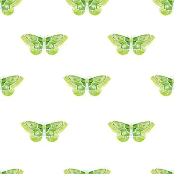 Watercolor butterflies pattern Stock Illustration