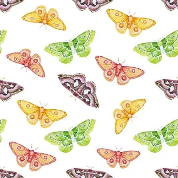 Watercolor butterflies pattern Stock Illustration